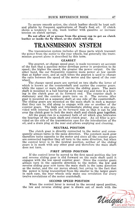 1918 Buick Reference Book Page 1